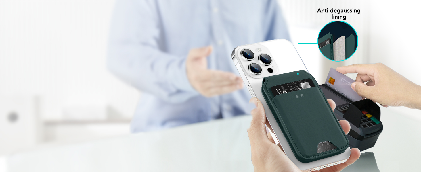 esr magsafe wallet green suede pakistan 4