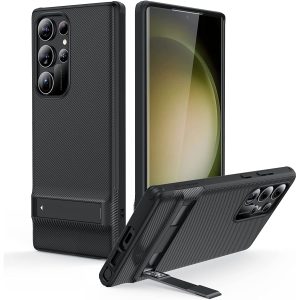 Galaxy S23 Ultra Air Shield Boost Back Case with Kickstand by ESR – Black