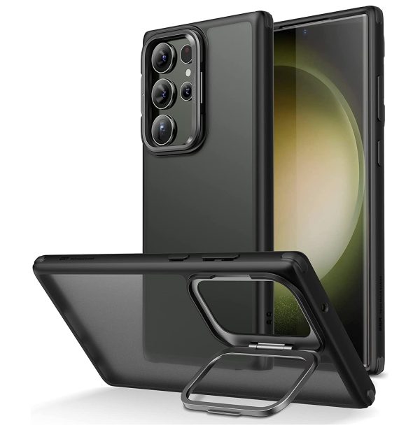 s23 ultra classic kickstand case black Galaxy S23 Ultra Classic Kickstand Case with Kickstand by ESR – Frosted Black - Image 1