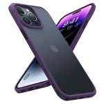 iPhone 14 Pro Max Guardian Case with Military Grade Drop Tested, Slim Translucent Matte Case by Torras - Deep Purple