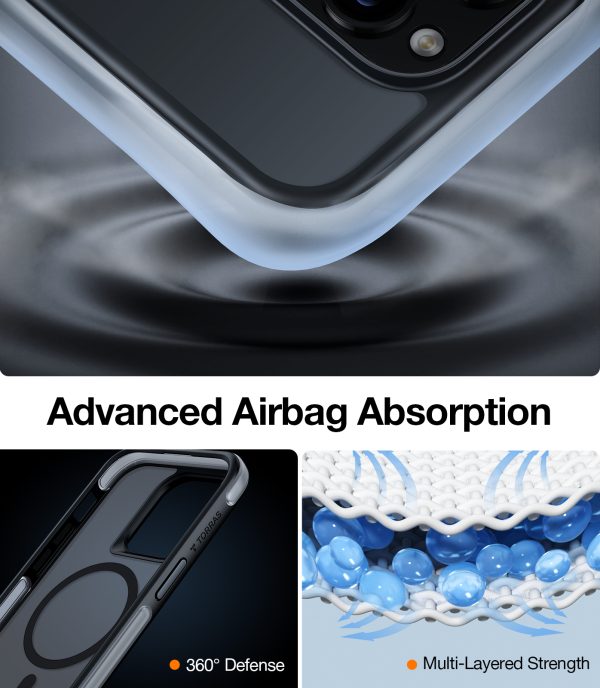 iPhone 14 Pro AirCastle Designed for iPhone 14 Pro Case MagSafe, Shockproof Air Cushioning, 5X Military Grade Drop Protection, Slim iPhone 14 Pro Phone Case, [MagSafe Compatible] - Matte Black - Image 3