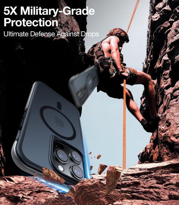 iPhone 14 Pro AirCastle Designed for iPhone 14 Pro Case MagSafe, Shockproof Air Cushioning, 5X Military Grade Drop Protection, Slim iPhone 14 Pro Phone Case, [MagSafe Compatible] - Matte Black - Image 4