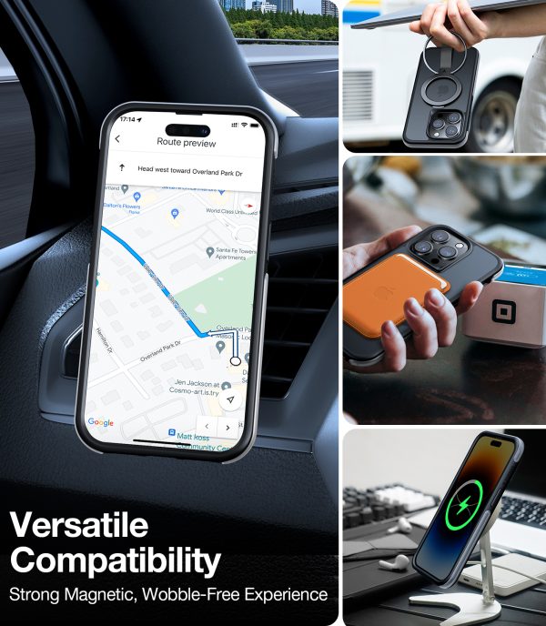 iPhone 14 Pro AirCastle Designed for iPhone 14 Pro Case MagSafe, Shockproof Air Cushioning, 5X Military Grade Drop Protection, Slim iPhone 14 Pro Phone Case, [MagSafe Compatible] - Matte Black - Image 6