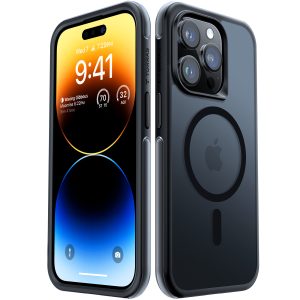 iPhone 14 Pro AirCastle Designed for iPhone 14 Pro Case MagSafe, Shockproof Air Cushioning, 5X Military Grade Drop Protection, Slim iPhone 14 Pro Phone Case, [MagSafe Compatible] - Matte Black