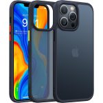iPhone 13 Pro Max Guardian Case with Military Grade Drop Tested, Slim Translucent Matte Case by Torras - Black
