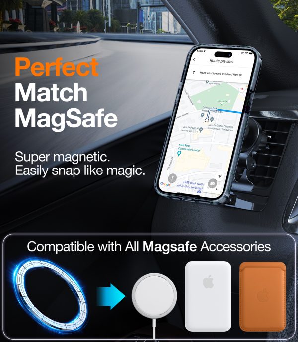 iPhone 14 Pro Max Sparka Mag Magnetic & Ultra Shockproof Case with 8X Military Grade Protection, Compatible with MagSafe] Reduced Yellowing Slim iPhone 14 Pro Max Case - Black - Image 2