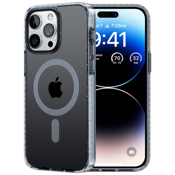 iPhone 14 Pro Max Sparka Mag Magnetic & Ultra Shockproof Case with 8X Military Grade Protection, Compatible with MagSafe] Reduced Yellowing Slim iPhone 14 Pro Max Case - Black - Image 1