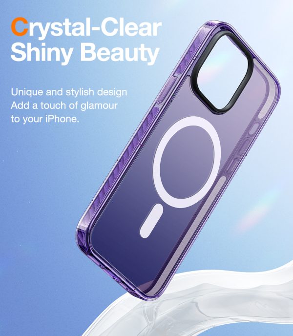 iPhone 14 Pro Max Sparka Mag Magnetic & Ultra Shockproof Case with 8X Military Grade Protection, Compatible with MagSafe] Not Yellowing Slim iPhone 14 Pro Max Case - Deep Purple - Image 2
