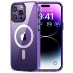 iPhone 14 Pro Max Sparka Mag Magnetic & Ultra Shockproof Case with 8X Military Grade Protection, Compatible with MagSafe] Not Yellowing Slim iPhone 14 Pro Max Case - Deep Purple