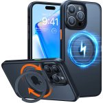 iPhone 14 Pro Max UPRO OStand Pro Case by Torras with Built in Stand for Vertical & Horizontal Prop up Phone, Magsafe Charging Compatible Shockproof Drop Protection - Black