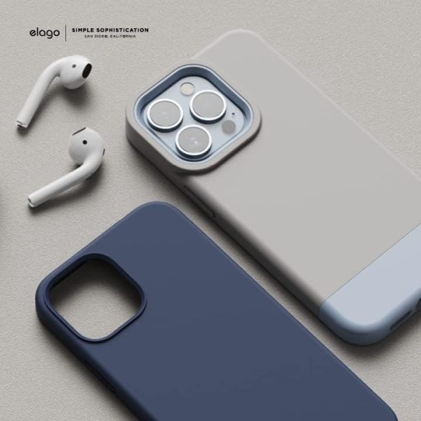 iPhone 13 Pro Max Glide Armor Case by elago Glide Armor Case Drop Protection, Shockproof Protective TPU Cover, Upgraded Shockproof, Mix and Match Parts, Enhanced Camera Guard - Stone / Light Blue - Image 2