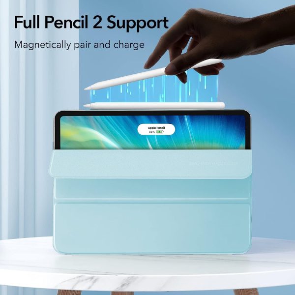 iPad Air 5 2022 / iPad Air 4 2020 Rebound Magnetic Smart Case Convenient Magnetic Attachment Supports Pencil Pairing & Charging - Sky Blue - Image 7