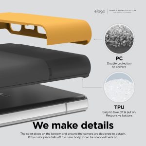 Galaxy S23 Ultra Glide Armor Case by elago Glide Armor Case Drop Protection, Shockproof Protective TPU Cover, Upgraded Shockproof, Mix and Match Parts, Enhanced Camera Guard - Dark Gray / Yellow - Image 2