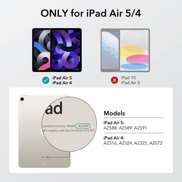 iPad Air 5 2022 Rebound Hybrid Case 360 Detachable Magnetic Cover, Adjustable Portrait / Landscape Stand, Pencil 2 Support, iPad Air 5/4 Case - Lavender - Image 3