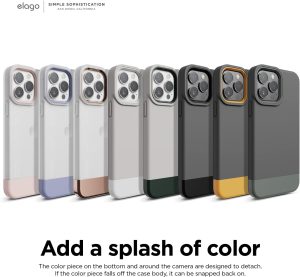 iPhone 13 Pro Max Glide Armor Case by elago Glide Armor Case Drop Protection, Shockproof Protective TPU Cover, Upgraded Shockproof, Mix and Match Parts, Enhanced Camera Guard - Dark Gray / Light Green - Image 2