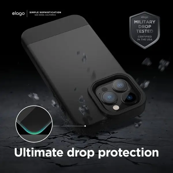 61HLndHiNHL._AC_SL1500_ iPhone 13 Pro Max Glide Armor Case by elago Glide Armor Case Drop Protection, Shockproof Protective TPU Cover, Upgraded Shockproof, Mix and Match Parts, Enhanced Camera Guard - Stone / Dark Green - Image 3