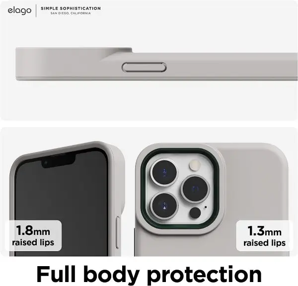 61J7k3Gx55L._AC_SL1500_ iPhone 13 Pro Max Glide Armor Case by elago Glide Armor Case Drop Protection, Shockproof Protective TPU Cover, Upgraded Shockproof, Mix and Match Parts, Enhanced Camera Guard - Stone / Dark Green - Image 4