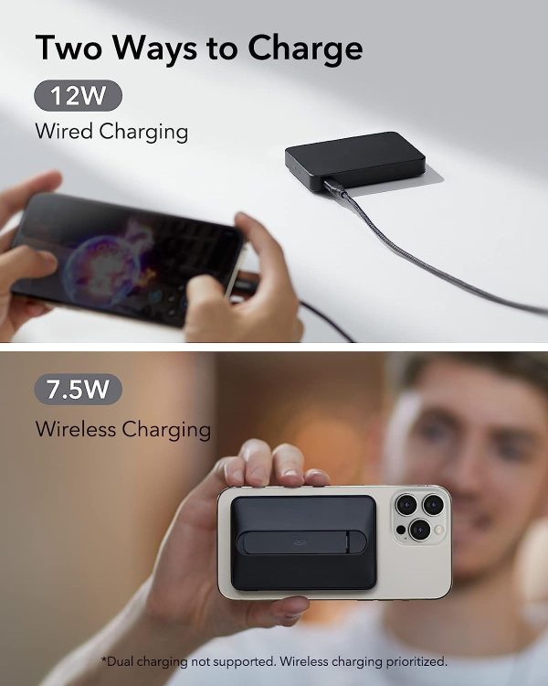 ESR mini Kickstand Wireless Powerbank 5000 mAh Magsafe Enabled for iPhone 14, iPhone 13, iPhone 12 - Black - Image 4