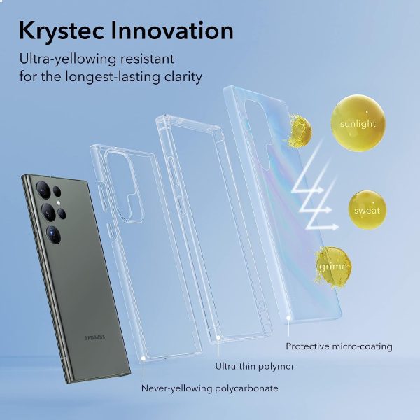 61Ow1QJ5ZZL._AC_SL1500_ Galaxy S23 Ultra Krystec by ESR Clear Case by ESR - Crystal Clear - BIS - Image 8