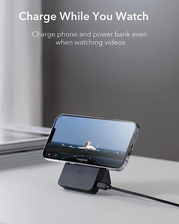 ESR mini Kickstand Wireless Powerbank 5000 mAh Magsafe Enabled for iPhone 14, iPhone 13, iPhone 12 - Black - Image 6