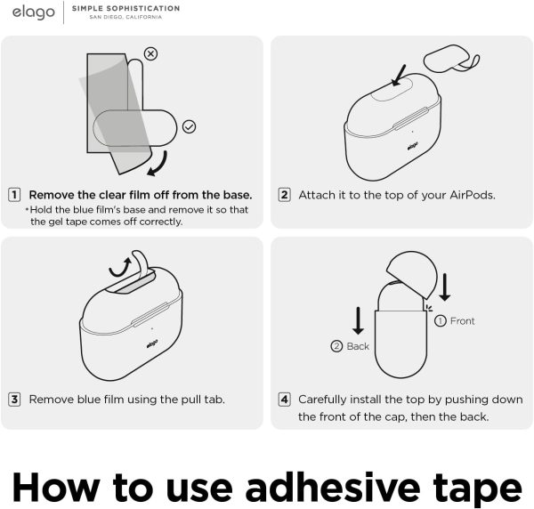 AirPods Pro 2 (2022) elago Clear Case Protective Case Cover, Shockproof, Wireless Charging, Reduced Yellowing - Lovely Pink - Image 5