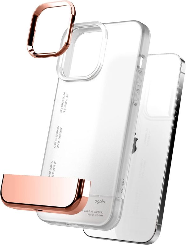 61UIHLeDWkL._AC_SL1500_ iPhone 13 Pro Max Glide Armor Case by elago Glide Armor Case Drop Protection, Shockproof Protective TPU Cover, Upgraded Shockproof, Mix and Match Parts, Enhanced Camera Guard - Clear / Rose Gold - Image 4