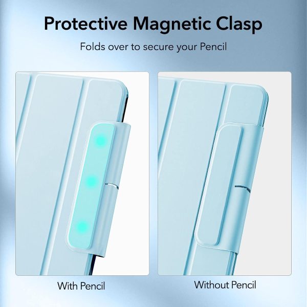 iPad Air 5 2022 / iPad Air 4 2020 Rebound Magnetic Smart Case Convenient Magnetic Attachment Supports Pencil Pairing & Charging - Sky Blue - Image 2