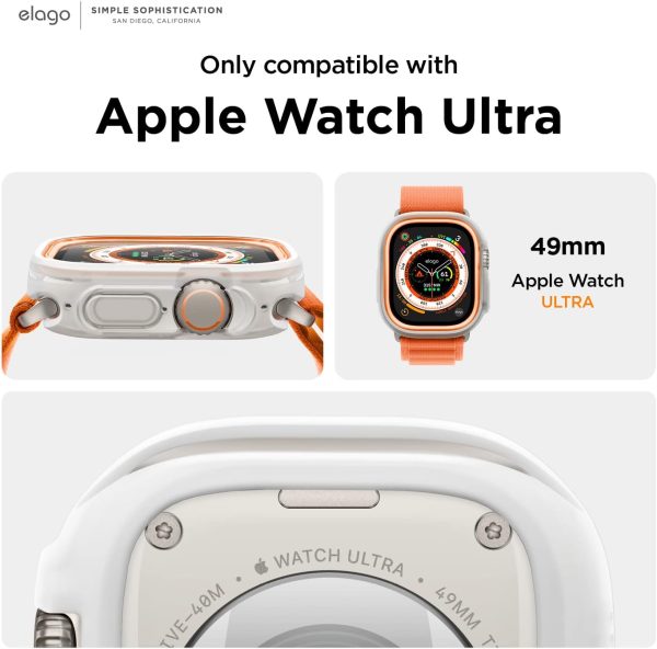 Apple Watch Ultra 2 / 1 Duo Case by elago for 49mm - Transparent / Orange - Image 3