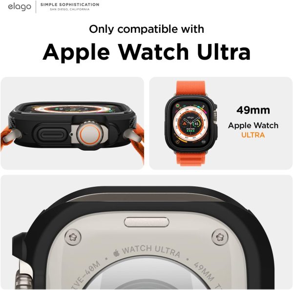61euN6GPSiL._AC_SL1500_ Apple Watch Ultra 2 / 1 Armor Case by elago for 49mm - Matte Black - Image 3