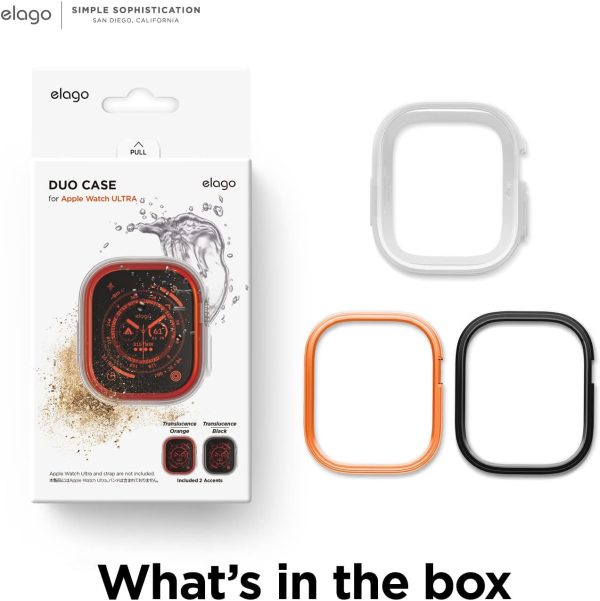 Apple Watch Ultra 2 / 1 Duo Case by elago for 49mm - Transparent / Orange - Image 2