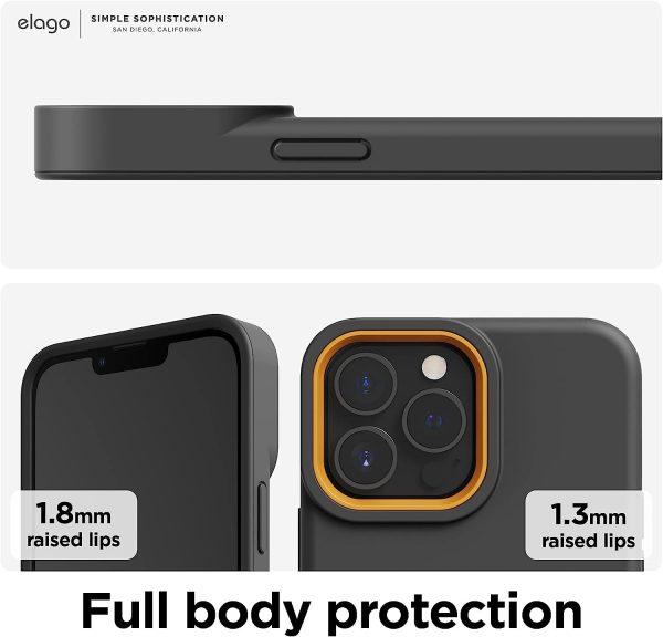 61vNt4bAV+L._AC_SL1500_ iPhone 13 Pro Max Glide Armor Case by elago Glide Armor Case Drop Protection, Shockproof Protective TPU Cover, Upgraded Shockproof, Mix and Match Parts, Enhanced Camera Guard - Dark Gray / Yellow - Image 5