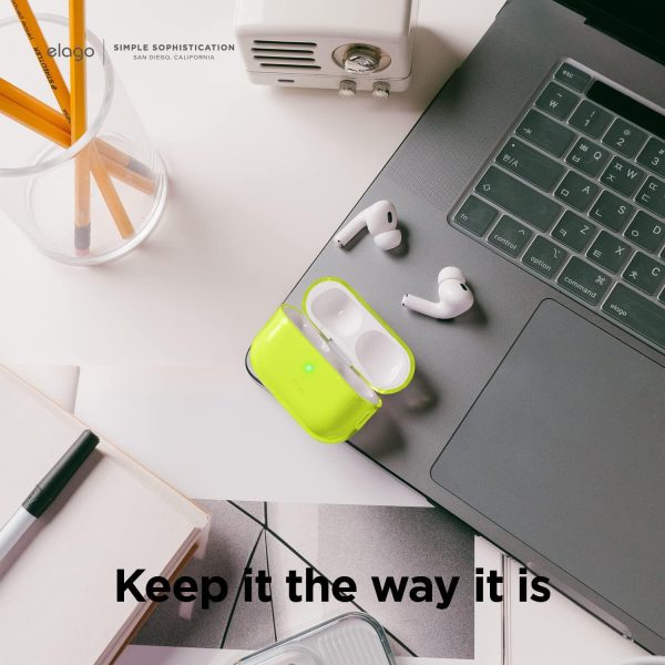71460T8feZL._AC_SL1500_ AirPods Pro 2 (2022) elago Clear Case Protective Case Cover, Shockproof, Wireless Charging, Reduced Yellowing - Neon Yellow - Image 7