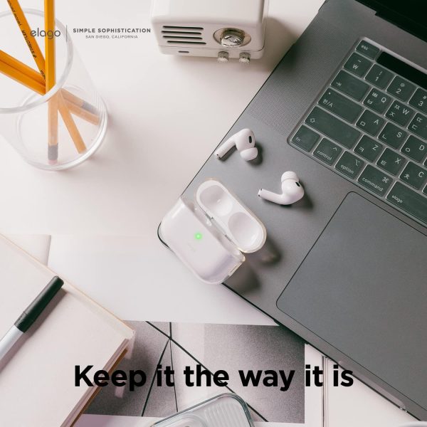 714F1aF3TqL._AC_SL1500_ Airpods Pro 2022 elago Clear Case Protective Case Cover, Shockproof, Wireless Charging, Reduced Yellowing - Transparent - Image 7