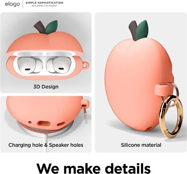Airpods Pro 2022 elago Peach 3D Design Case - Image 5