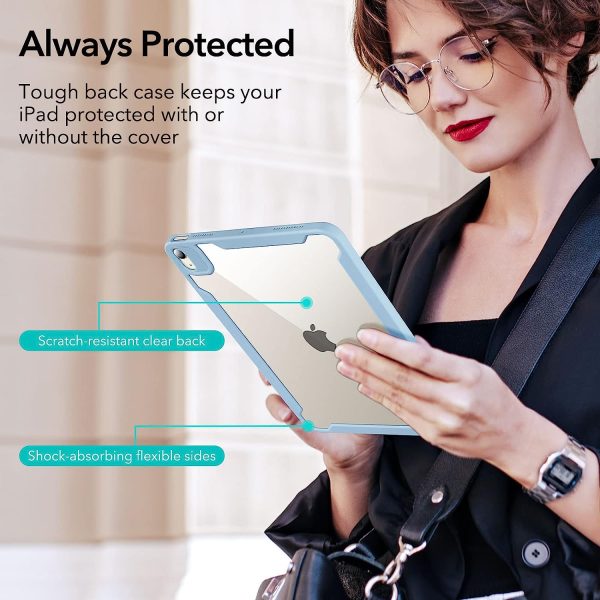 iPad Air 5 2022 Rebound Hybrid Case 360 Detachable Magnetic Cover, Adjustable Portrait / Landscape Stand, Pencil 2 Support, iPad Air 5/4 Case - Sky Blue - Image 4