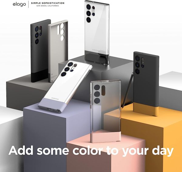 Galaxy S23 Ultra Glide Armor Case by elago Glide Armor Case Drop Protection, Shockproof Protective TPU Cover, Upgraded Shockproof, Mix and Match Parts, Enhanced Camera Guard - Stone / Dark Grey - Image 3