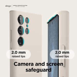 Galaxy S23 Ultra Liquid Silicone Case, Full Body Protective Cover, Shockproof, Slim Phone Case, Anti-Scratch Soft Microfiber Lining - Stone - Image 3