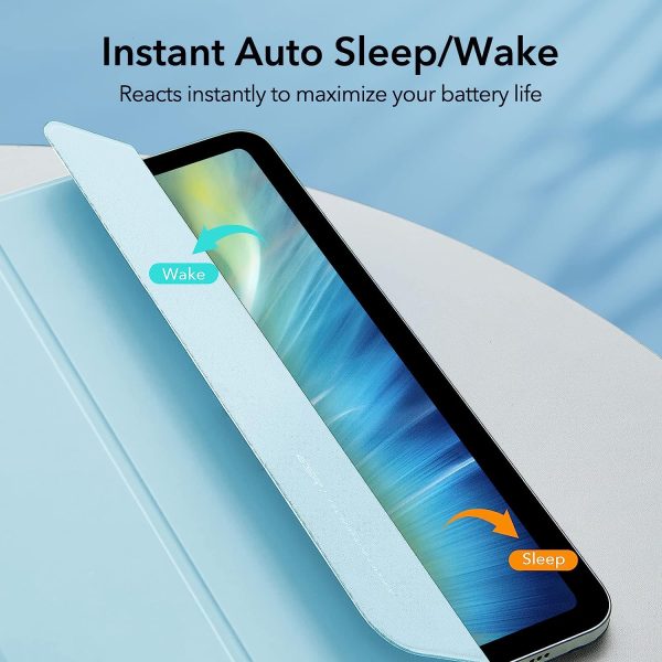 iPad Air 5 2022 / iPad Air 4 2020 Rebound Magnetic Smart Case Convenient Magnetic Attachment Supports Pencil Pairing & Charging - Sky Blue - Image 5