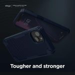 iPhone 14 Plus Armor Case by elago US Military Grade Drop Protection, Heavy-Duty Protective, Carbon Fiber Texture, Tough Rugged Design, Shockproof Bumper Cover - Jean Indigo - Image 4