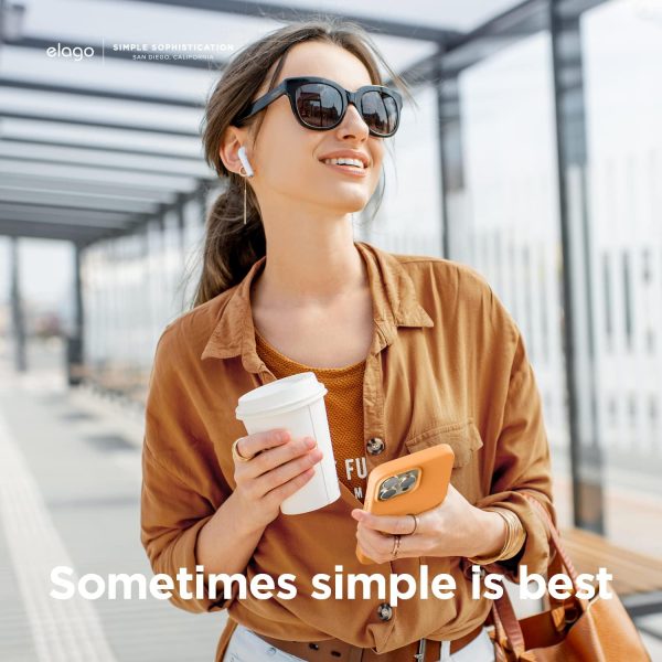 iPhone 13 Pro Max Liquid Silicon Case by elago Full Body Protective Cover, Shockproof, Slim Phone Case, Anti-Scratch Soft Microfiber Lining - Orange - Image 4