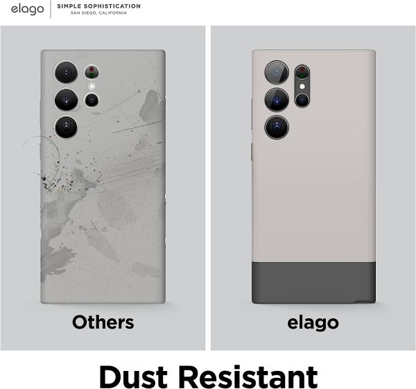Galaxy S23 Ultra Glide Armor Case by elago Glide Armor Case Drop Protection, Shockproof Protective TPU Cover, Upgraded Shockproof, Mix and Match Parts, Enhanced Camera Guard - Stone / Dark Grey - Image 6