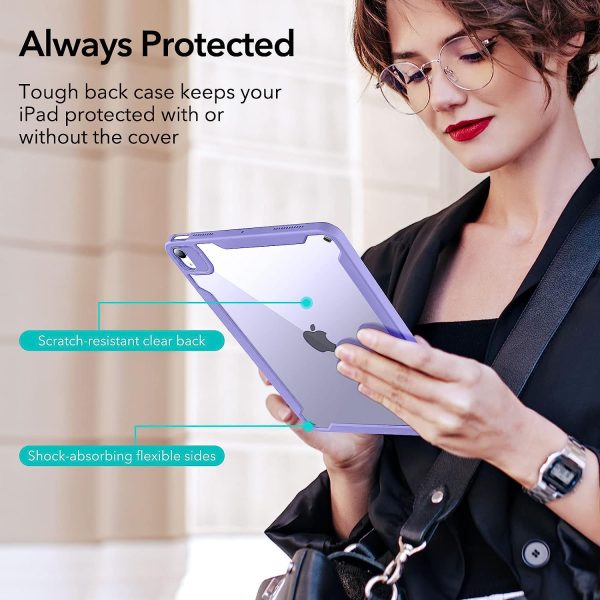 iPad Air 5 2022 Rebound Hybrid Case 360 Detachable Magnetic Cover, Adjustable Portrait / Landscape Stand, Pencil 2 Support, iPad Air 5/4 Case - Lavender - Image 5