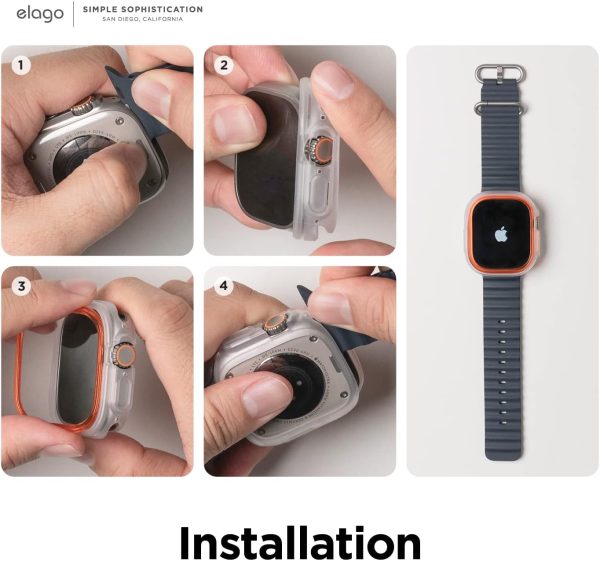 Apple Watch Ultra 2 / 1 Duo Case by elago for 49mm - Transparent / Orange - Image 5