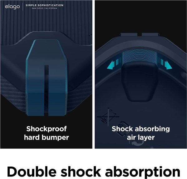 iPhone 14 Plus Armor Case by elago US Military Grade Drop Protection, Heavy-Duty Protective, Carbon Fiber Texture, Tough Rugged Design, Shockproof Bumper Cover - Jean Indigo - Image 3