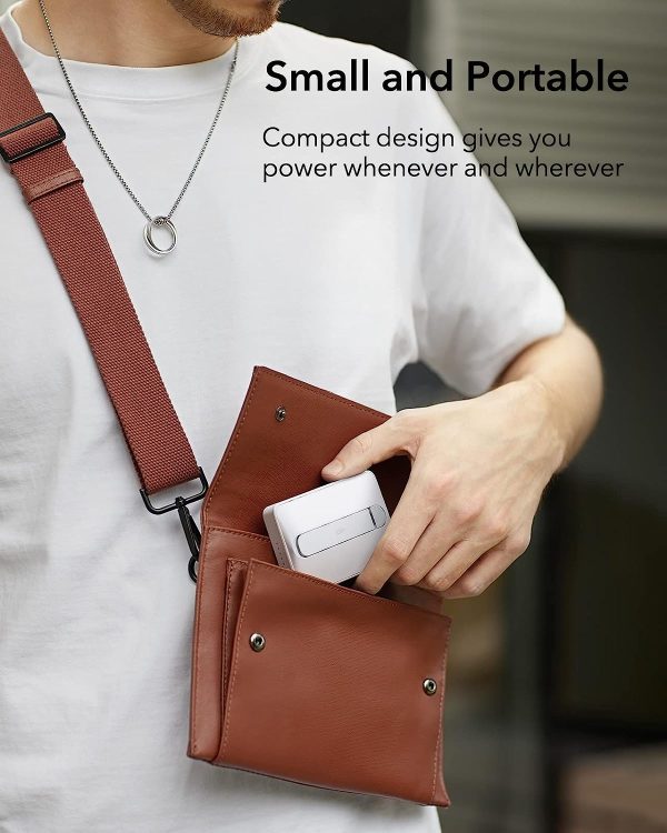 ESR mini Kickstand Wireless Powerbank 5000 mAh Magsafe Enabled for iPhone 14, iPhone 13, iPhone 12 - White - Image 9