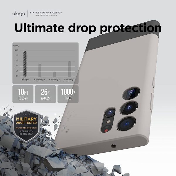 Galaxy S23 Ultra Glide Armor Case by elago Glide Armor Case Drop Protection, Shockproof Protective TPU Cover, Upgraded Shockproof, Mix and Match Parts, Enhanced Camera Guard - Stone / Dark Grey - Image 5