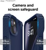 iPhone 14 Plus Armor Case by elago US Military Grade Drop Protection, Heavy-Duty Protective, Carbon Fiber Texture, Tough Rugged Design, Shockproof Bumper Cover - Jean Indigo - Image 5