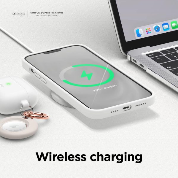 81BJ7GkY98L._AC_SL1500_ iPhone 13 Pro Max Liquid Silicon Case by elago Full Body Protective Cover, Shockproof, Slim Phone Case, Anti-Scratch Soft Microfiber Lining - White - Image 6