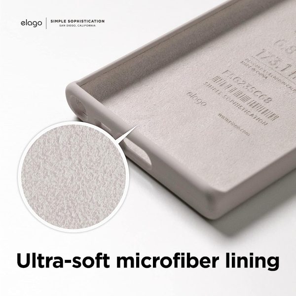 Galaxy S23 Ultra Liquid Silicone Case, Full Body Protective Cover, Shockproof, Slim Phone Case, Anti-Scratch Soft Microfiber Lining - Stone - Image 6