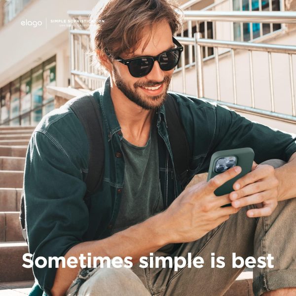 iPhone 13 Pro Max Liquid Silicon Case by elago Full Body Protective Cover, Shockproof, Slim Phone Case, Anti-Scratch Soft Microfiber Lining - Midnight Green - Image 7